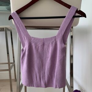 MIJEONG Park Purple Knit Square-Neck Tank Top